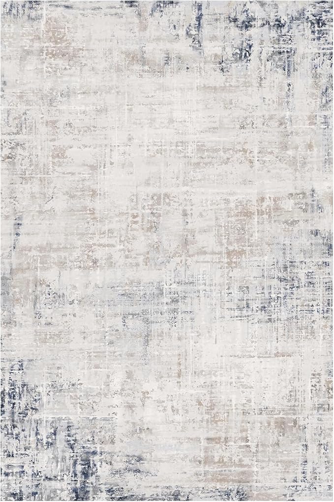 6 x 9 Area Rugs for Living Room, Machine Washable Non Slip Rug Ultra Soft Low Pile Indoor Carpet Modern Abstract Rugs for Bedroom Office Room Dining Room Beside, Blue/Grey