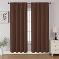 CUCRAF Brown Blackout Curtains 72 inch Length 2 Panels Set, Rod Pocket Room Darkening Drapes for Bedroom Living Room, Insulated Thermal Light Blocking Window Curtain (W52 x L72 Inch)