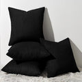 Topfinel Black Decorative Throw Pillow Covers Cushion Cases, Set of 4 Soft Velvet Modern Double-Sided Designs Match for Home Decor, Pillow Inserts Not Included (16x16 inch)