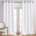 NICETOWN White Curtains for Sliding Door - 52 by 95, 2 Pieces, Blocking Out 50% Sunlight Window Treatment Modern Design Curtain Panels for Dining Room