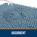 Bath Rug Set 2 Piece Chenille, Airy Blue, Machine Washable
