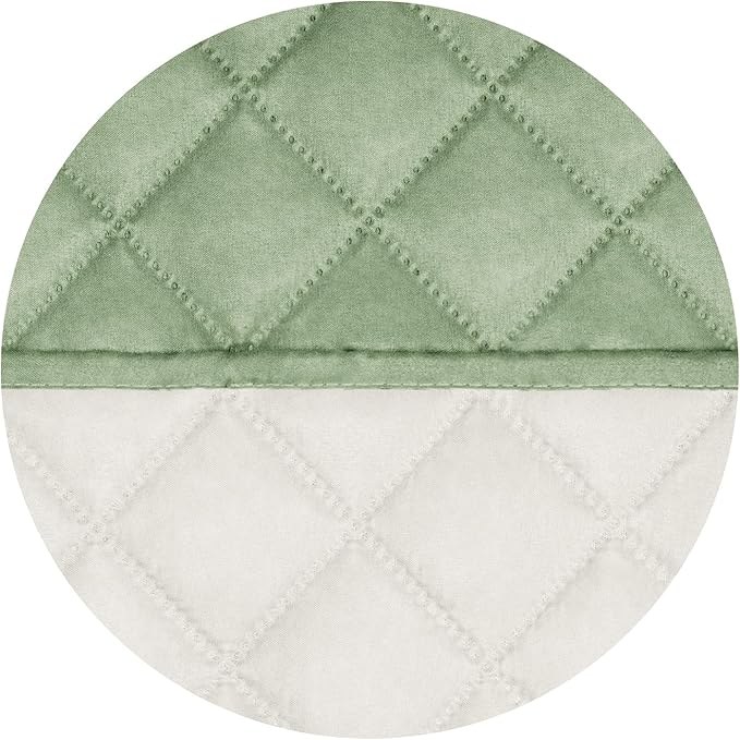 PureFit Reversible Quilted Sofa Cover, Water Resistant Slipcover Furniture Protector, Washable Couch Cover with Non Slip and Elastic Straps for Kids, Dogs, Pets (4 Seater Sofa, Sage Green/Ivory)