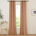 NICETOWN Linen Curtains 96 inches Long for Living Room, Grommet Semi Sheer Drapes Linen Weave Window Treatments Privacy Added with Light Filtering for Bedroom, Burnt Orange, W34 x L96, 2 Panels
