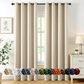 MIULEE Cream Beige Blackout Curtains for Bedroom Living Room 84 Inches Long 2 Panels, Thermal Insulated Room Darkening Drapes Solid Grommet Noise Reduction Light Blocking Window Treatments 50x84 Inch