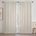 Extra Wide 100 Inch Length Blackout Curtains & Drapes 90 Inches Long 2 Panels Set for Sliding Glass Doors Modern Pleated Linen Blend Heavy Floor to Ceiling Large Window Drapes(100"Wx90"Lx 2 Birch)