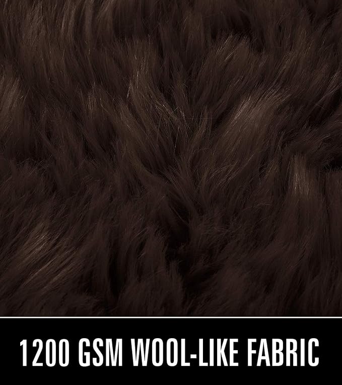 LOCHAS Soft Fluffy Faux Fur Rugs for Bedroom Bedside Rug 2x3 Feet, Washable, Furry Sheepskin Area Rug for Living Room Girls Room, Luxury Shag Carpet Home Decor, Brown