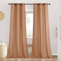 NICETOWN Linen Burnt Orange Window Curtains 84 inches Long, Grommet Thick Linen Blend Window Treatments Privacy Assured with Light Filtering for Bedroom/Living Room, W42 x L84