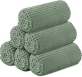 Buryeah 6 Pcs Flannel Throw Blanket Bulk 50 x 60 in Sleepover Blanket Outdoor Wedding Throw Lightweight, Oeko-tex Standard 100 Certified for Sofa Homeless Gifts (Olive Green)