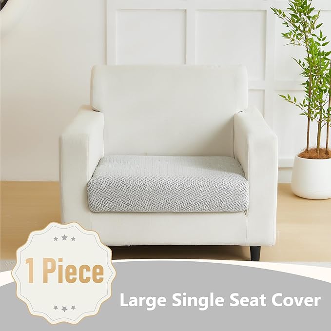 Couch Cushion Covers for Sofa Couch Covers Wear-Resistant Universal Sofa Cover Washable Stretch for Sectional Slipcovers (Texture-Light Gray,Large Single Seat Cover)