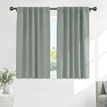 PONY DANCE Sage Green Blackout Curtains, Solid Back Tab Thermal Insulated Light Blocking Drapes for Kitchen/Bathroom Window, Short Small Drapes for RV Camper, 42 W x 45 L, 2 Panels