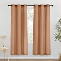 NICETOWN Burnt Orange Thick Linen Curtains 72" Length, Grommet Privacy Window Treatments Linen Weave with Light Penetration Vertical Drapes for Farmhouse/Home Office, W42 x L72, 2 Panels