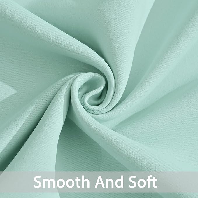 Yakamok Blackout Curtains Room Darkening Thermal Insulated Window Panels,Solid Grommet Top Drapes for Bedroom/Living Room(38Wx90L, Aqua, 2 Panels)