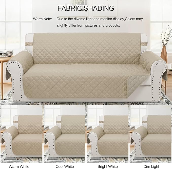 Recliner Chair Covers Reversible Sofa Cover Couch Cover for Pets Lazy Boy Furniture Protector(28''Recliner,Sand/Beige)