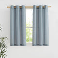 NICETOWN Stone Blue Short Linen Curtains for Kitchen, Thick Flax Small Window Treatments Semi Sheer Privacy Assured with Light Through for Cafe/Bathroom, W42 x L48, 2 Panels