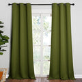 NICETOWN Patio Glass Door Panels - Blackout Curtains for Bedroom/Living Room, Privacy Panel Drapes for Christmas and Guest Room (Olive Green, 42 inches Wide x 95 inches Long, 1 Pair)