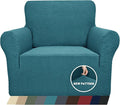 ZNSAYOTX 1 Piece Jacquard Chair Slipcovers for Living Room High Stretch Chair Covers with Arms Anti Slip Pets Friendly Couch Sofa Armchair Cover Furniture Protector (Chair, Peacock Blue)