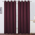 LEMOMO Burgundy Red Thermal Blackout Curtains/52 x 84 Inch/Set of 2 Panels Room Darkening Curtains for Bedroom