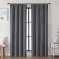 Simplebrand Ava Grey Blackout Curtains for Bedroom, 78 Inch Length, 2 Panels Set, Privacy Thermal Insulated Rod Pocket Window Curtains for Patio, French Door, W40 x L78 Inch