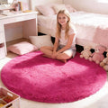 yulidayang Fluffy Round Area Rugs for Bedroom,Hot Pink 4'X4'Shag Circle Area Rugs for Living Room,Non Slip Fuzzy Plush Rug for Kids Room Boys Girls Room and Dorm