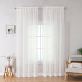 OWENIE Sheer Curtains 78 inch Length, Ivory Sheer Cutains 2 Panels Set for Bedroom/Living Room, Rod Pocket Voile Fimly Drapes, 2pcs, Each 42" W x 78" L