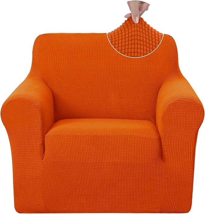 U-NICE HOME Recliner Chair Covers Stretch Couch Cover Sofa Cover Sofa Slipcover Furniture Protector for Chair Cover Pet Friendly(Armchair, Orange)