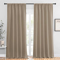 NICETOWN Blackout Curtains for Living Curtains, Taupe, 2 Panels, 52 by 95, Room Darkening Window Curtain Panels, Easy-Care Solid Thermal Insulated Draperies/Drapes for Daughter Room