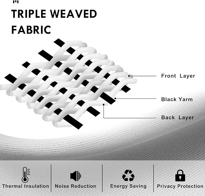 DWCN Blackout Curtains for Living Room Thermal Insulated, Energy Saving & Noise Reducing Bedroom Curtains, Stone Blue, W 38x L 63 Inch, Set of 2 Rod Pocket Curtain Panels