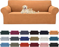 Cupuamon 2026 New Stretch Oversized Sofa Slipcovers Couch Sofa Cover for 4 Seater Furniture Protector Covers with Elastic Bottom Jacquard Fabric Small Checks for Pets, Kids - Golden