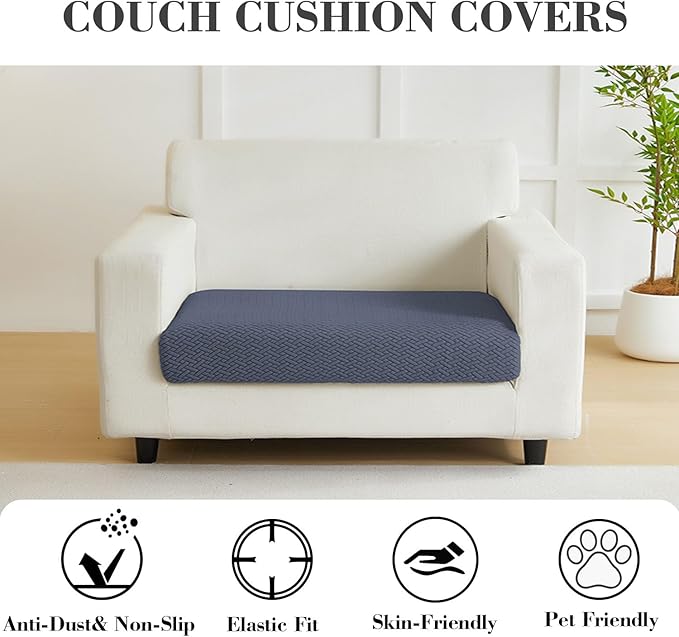 Sofa Covers Couch Covers for Sofa Pet Friendly Couch Cushion Covers Universal Sofa Covers Washable Stretch Slipcovers for Sectional Sofa (Texture Metal Gray,Extra Large Single Seat Cover)