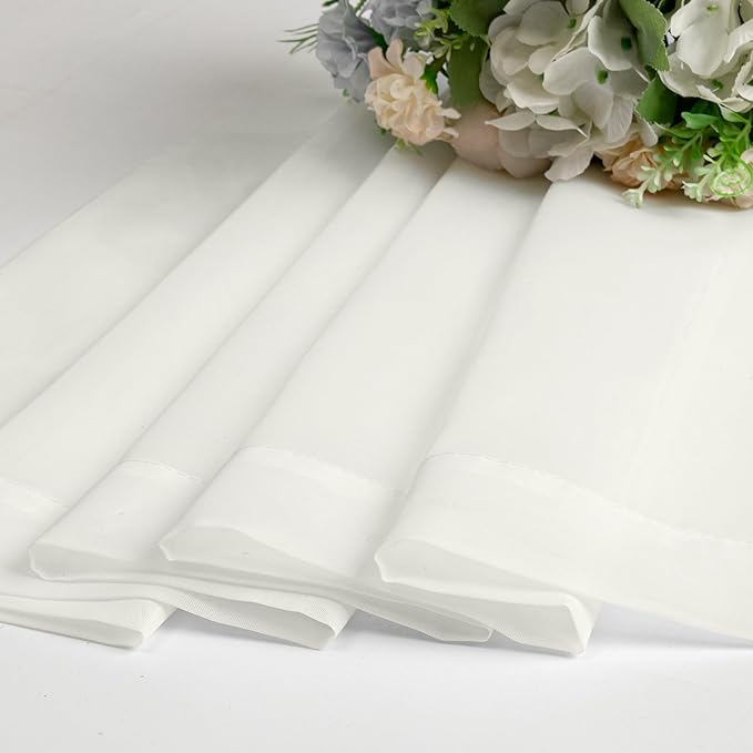 OWENIE Sheer Curtains 84 inch Length, Ivory Sheer Cutains 2 Panels Set for Bedroom/Living Room, Rod Pocket Voile Fimly Drapes, 2pcs, Each 42" W x 84" L