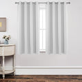 Joydeco White Curtains 63 Inches Long 2 Panels Set, Thermal Insulated Long Drapes 2 Burg, Room Darkening Grommet Curtains for Living Room Bedroom Window (W42 x L63 Inch, Greyish White)