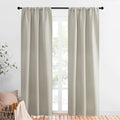 NICETOWN Blackout Curtains for Living Curtains, Room Darkening Window Curtain Panels, Easy-Care Solid Thermal Insulated Draperies/Drapes for Daughter Room (Natural, 2 Panels, 34 by 84)