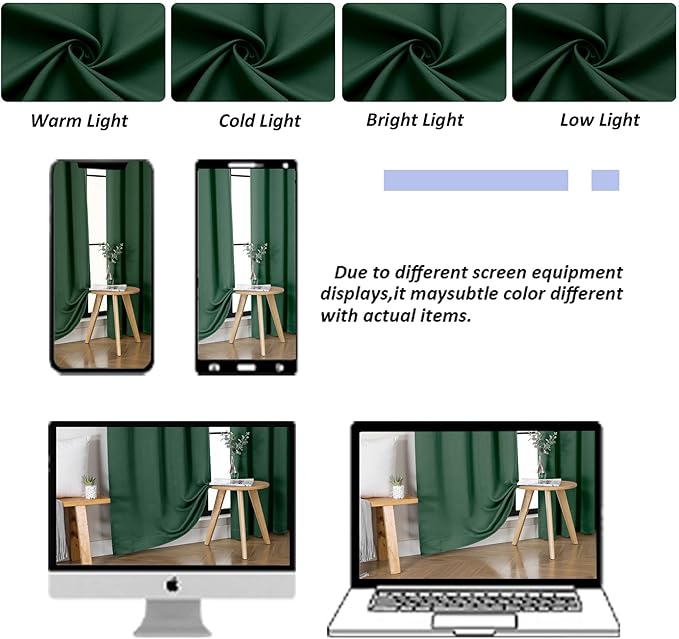 Simplebrand Ava Ever Green Short 30 Inches Blackout Curtain 2 Panels Set, Half Window Rod Pocket Privacy Curtain Tiers for Kitchen, Curtains Blackout for Bathroom Shades, W30 x L30 Inch, Navy Blue