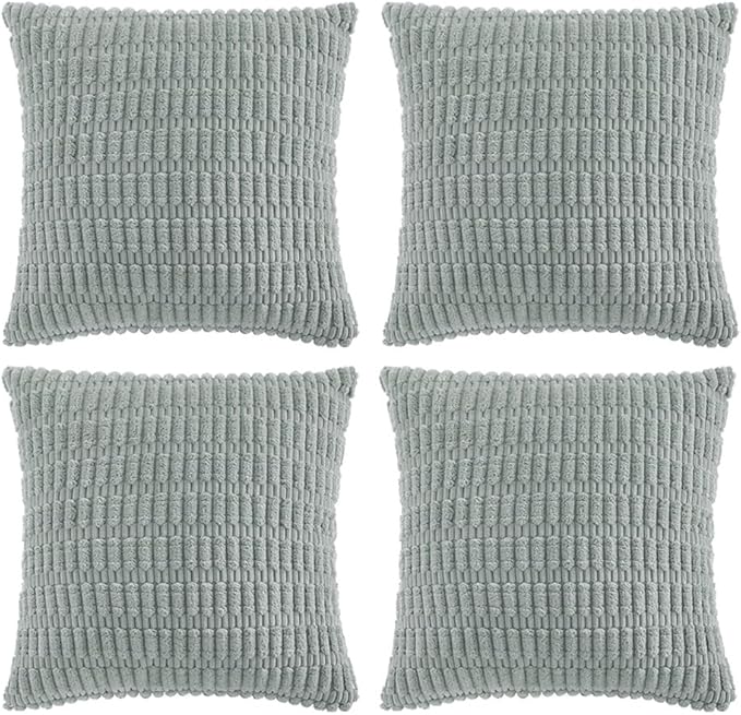 Fancy Homi 4 Packs Decorative Throw Pillow Covers for Living Room Couch Bed, Modern Farmhouse Boho Home Decor, Accent Cushion Case (14 x 14 Inch, Grey Blue)