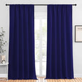 NICETOWN Blackout Curtains for Living Curtains, Navy Blue, 2 Panels, 52 by 95, Room Darkening Window Curtain Panels, Easy-Care Solid Thermal Insulated Draperies/Drapes for Daughter Room