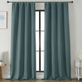 Simplebrand Blackout Extra 10ft Curtains for Patio 120 Inches Long 2 Panels Set, Solid Thermal Insulated Energy Saving Rod Pocket Window Treatment Curtains Blackout Drapes, 50" Wx120 L, Dark Green