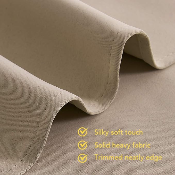 NICETOWN Room Darkening Draperies Window Curtain Panels, Thermal Insulated Grommet Room Darkening Curtains for Bedroom (Biscotti Beige, 2 Panels, W42 x L54)