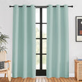 NICETOWN Blackout Curtains for Bedroom, Aqua, 42 W by 80 L, Set of 2, Thermal Insulated Curtains & Drapes with Grommet Top for Living Room, Privacy Window Treatment Draperies