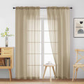 Taupe Sheer Curtains 84 Inches Long 2 Panels, Elegant Airy Transparent Light Filtering Window Curtains, Window Drapes for Living Room Bedroom, Top Dual Rod Pocket Design, 2x42Wx84L Inches
