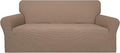 Easy-Going 100% Waterproof Couch Cover, Dual Waterproof Sofa Cover, Stretch Jacquard Sofa Slipcover, Leakproof Furniture Protector for Kids, Pets, Dog and Cat (Oversized Sofa, Camel)