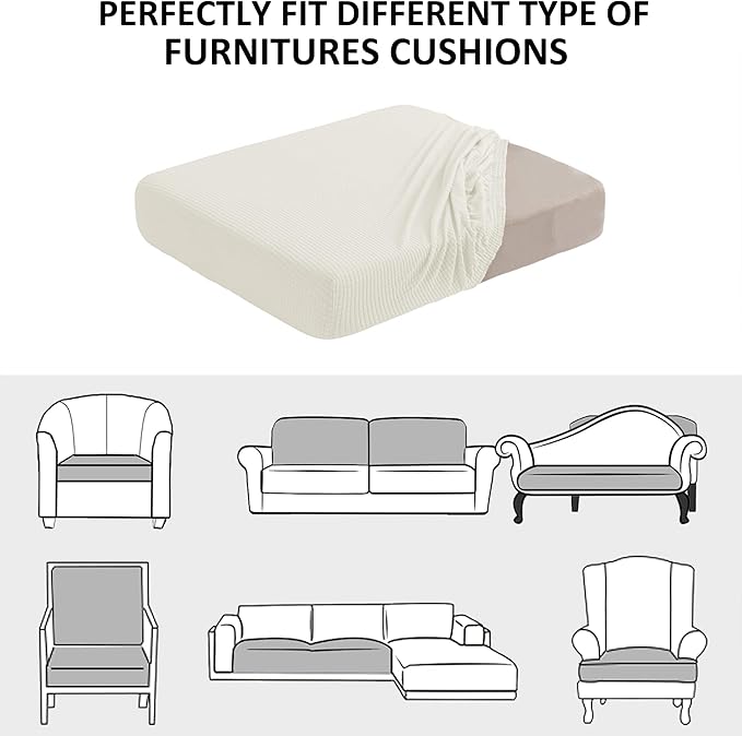 Water Repellent Sofa Seat Cushion Covers Durable Sofa Cushion Cover Spandex Elastic Furniture Protector for Settee Seat for Replacement in Livingroom Large