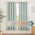 NICETOWN Thick Linen Sage Green Curtains 72 inches Long, Grommet Linen Weave Privacy Added with Light Through Window Treatment Fresh for Bedroom/Living Room, W55 x L72, 2 Panels