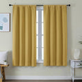 Simplebrand Ava Bright Gold Blackout Curtains for Bedroom 63 Inch Length 2 Panels Set, Privacy Thermal Insulated Rod Pocket Door Window Curtains for Patio French Door Front Door, W40 x L63 Inch
