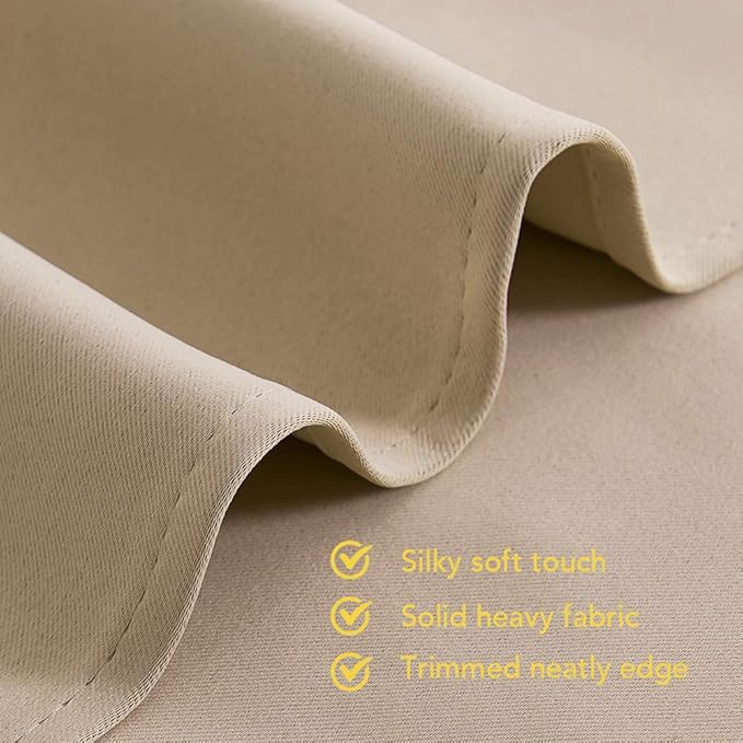 NICETOWN Room Darkening Curtain Panels for Living Room, Thermal Insulated Grommet Room Darkening Draperies/Drapes for Window (Biscotti Beige, 2 Panels, W42 x L45 -Inch)
