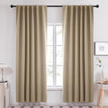 Deconovo Blackout Curtains, Thermal Insulated, W52 x L95 2 Panels, Back Tab, Machine Washable, Room-Darkening Drapes for Bedroom/Living Room Khaki