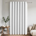 Joydeco Blackout Patio Sliding Door Curtains 108 Inches Long, Grommet Privacy Room Divider Curtains, Extra Wide Thermal Blackout Drapes for Bedroom Living Room (Pure White, 100Wx108L, 1 Panel)