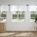MIULEE White Valance for Windows, 4 Panels Set, Light Filtering Small Short Valance Sheer Curtains for Living Room/Bedroom/Bathroom/Basement, 42W x 14 Inches