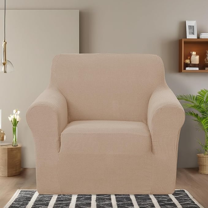 U-NICE HOME Recliner Chair Covers Stretch Couch Cover Sofa Cover Sofa Slipcover Furniture Protector for Chair Cover Pet Friendly(Armchair, Camel)