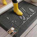 GORILLA GRIP 100% Waterproof All-Season WeatherMAX Doormat 35x23, US Designed Natural Rubber, Stain and Fade Resistant, Low Profile Indoor Outdoor Door Mats, Easy Clean Patio Mat, Charcoal Hello