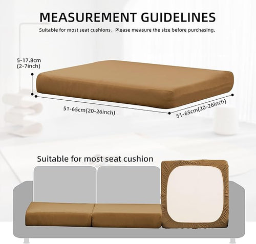 12Pcs Outdoor Cushion Covers, Patio Cushion Covers,Stretch Elastic Slipcovers, Replacement Washable & Reusable Furniture Protector for Patio Couch (Camel Color,Cover Only)